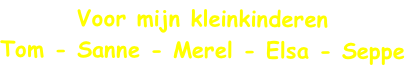 Voor mijn kleinkinderen Tom - Sanne - Merel - Elsa - Seppe